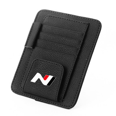 Κλιπ αντηλιακού αυτοκινήτου Γυαλιά ηλίου Πιστωτική κάρτα Λειτουργία θήκης στυλό Τσάντα αποθήκευσης για Hyundai N Tucson I30 Creta Ix35 SONATA ACCENT