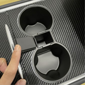 Ποτηροθήκη αυτοκινήτου για Tesla Model 3 Y 2021 με Κουτί αποθήκευσης μίνι κάδου απορριμμάτων Εσωτερικά αξεσουάρ κεντρικής κονσόλας αντικραδασμικής σιλικόνης