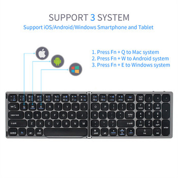 Сгъваема клавиатура с цифрова клавиатура Bluetooth акумулаторна сгъваема клавиатура за IOS Windows Android телефон таблет лаптоп