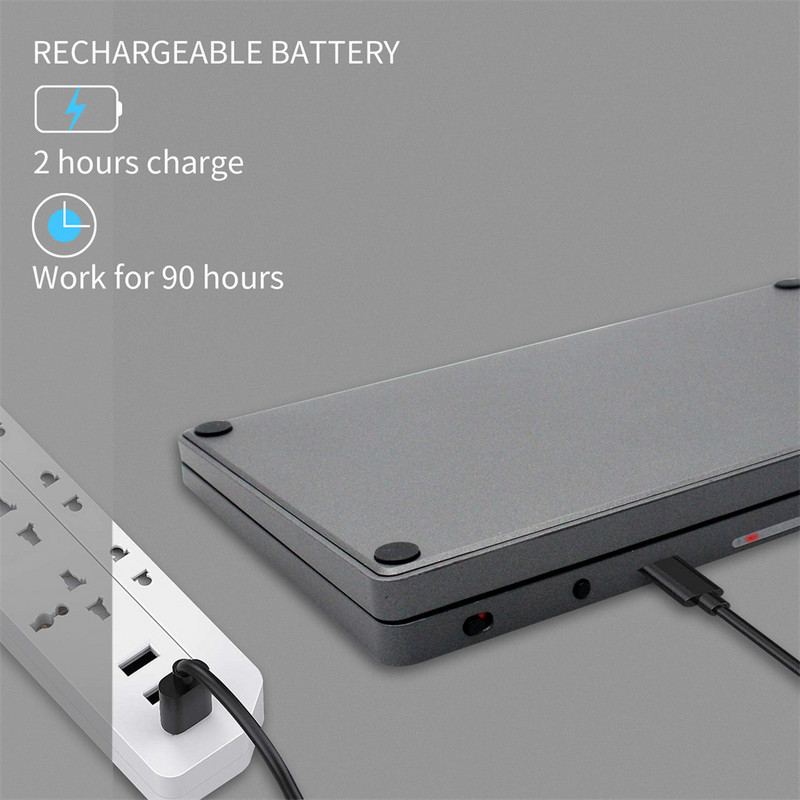 Kokkupandav klaviatuur numbriklahvistikuga Bluetoothi taaslaetav kokkuklapitav klaviatuur IOS-i Windows Android-telefoni tahvelarvutile