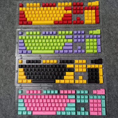 Labi Pbt OEM taustiņu vāciņi 61/87/104 taustiņi, pielāgoti RGB atskaņotāja aizmugurgaismojuma dubultie taustiņi, spēļu piederumi Ergonomisks Teclado rozā/melns