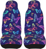 Värvilised Rainbow Butterflies Vintage 2 tk Autoistme katted Sõiduki esiistmekaitse Auto salongitarvikud Kaitsjad