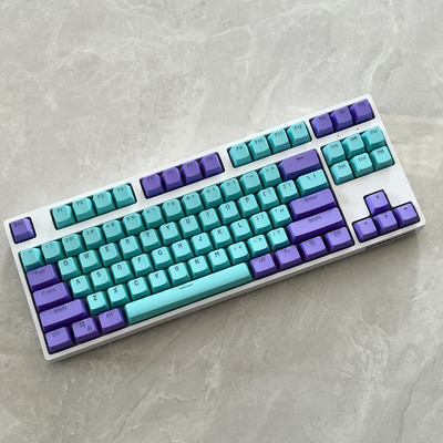 106 taste Violet Cyan Keycaps PBT Keycap cu iluminare din spate Profil OEM în două culori pentru MX Switch 61/87/104 Tastatură mecanică