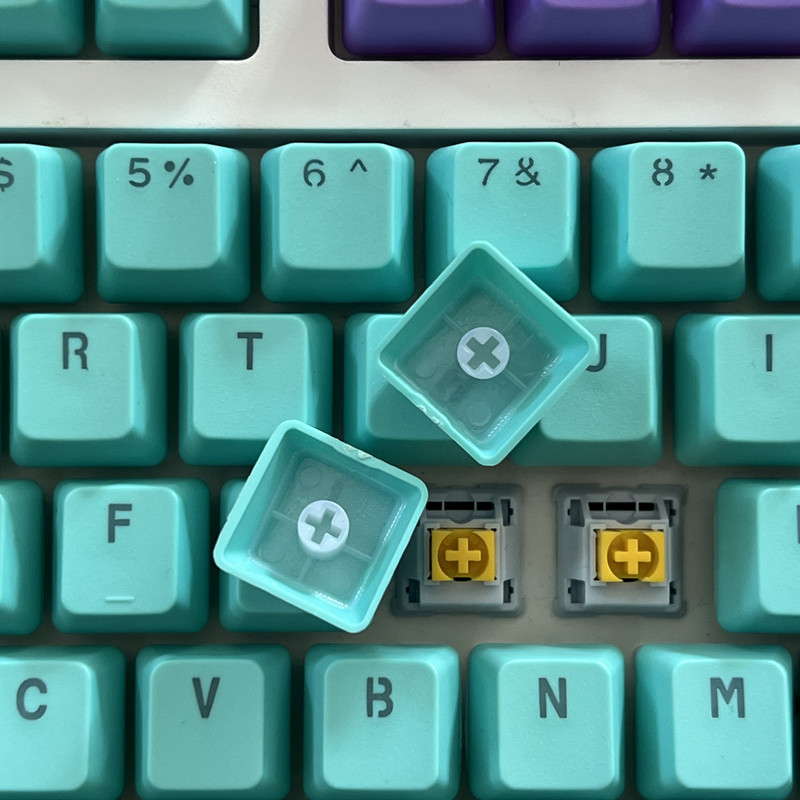 106 tipki Ljubičasto cijan tipke PBT tipke s pozadinskim osvjetljenjem Dvobojni OEM profil za MX Switch 61/87/104 Mehanička tipkovnica