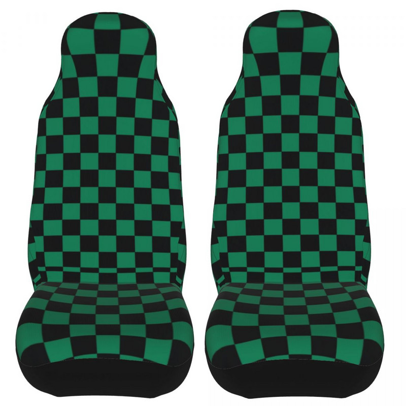 „Demon Slayer Tanjirou Pattern Anime“ universalus automobilio sėdynės užvalkalas „Four Seasons“ moteriškos šachmatinės lentos sėdynės pagalvėlės / užvalkalo automobilio priedai