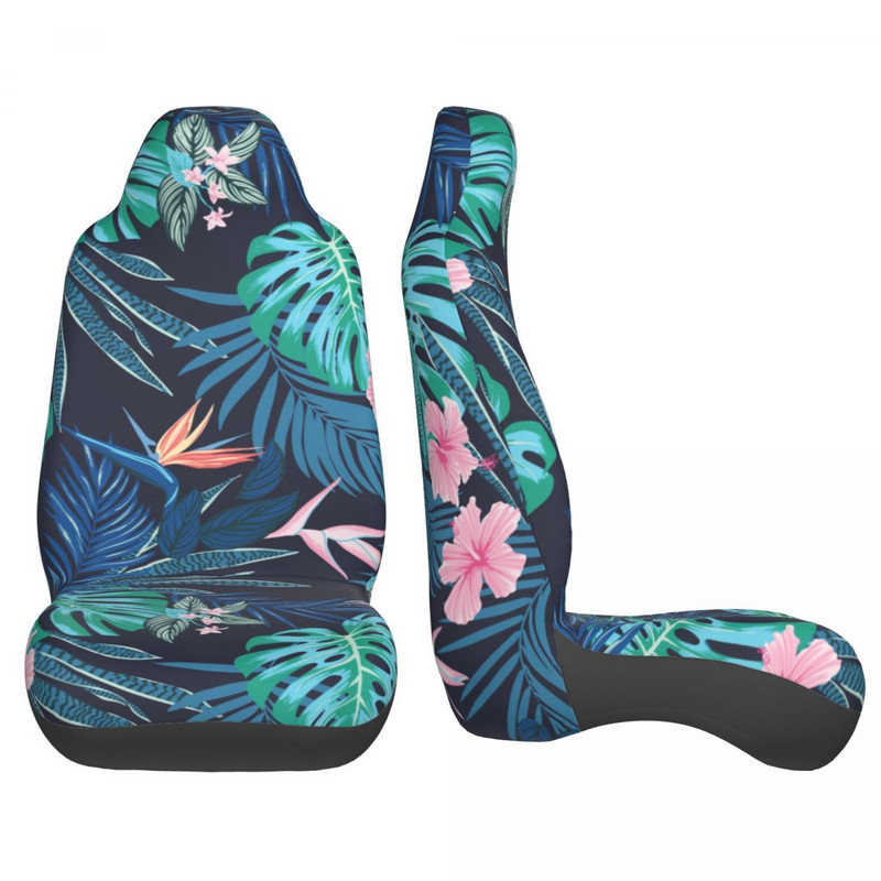 Husă universală pentru scaun auto, frunze tropicale de palmier de vară, interior auto AUTOYOUTH, pernă pentru scaun auto, poliester, vânătoare