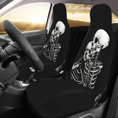 Καλύμματα καθισμάτων αυτοκινήτου Skull Middle Finger για γυναίκες Προστατευτικό κάλυμμα μπροστινού καθίσματος Ανθεκτικό στη σκόνη Άνετα αντιολισθητικά αξεσουάρ αυτοκινήτου