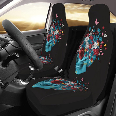 Καλύμματα καθισμάτων αυτοκινήτου Skull Middle Finger για γυναίκες Προστατευτικό κάλυμμα μπροστινού καθίσματος Ανθεκτικό στη σκόνη Άνετα αντιολισθητικά αξεσουάρ αυτοκινήτου