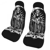La Santa Muerte Universal κάλυμμα καθίσματος αυτοκινήτου Auto εσωτερικό Κατάλληλο για όλα τα είδη Μοντέλα Skull Car Seat Cushion Υφασμάτινο προστατευτικό καθίσματος