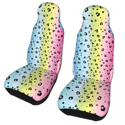 Purple Leopard Print Universalus automobilio sėdynės užvalkalas, skirtas visureigiui Leo gradient kailio automobilio sėdynės apsaugos užvalkalai Fiber Fishing