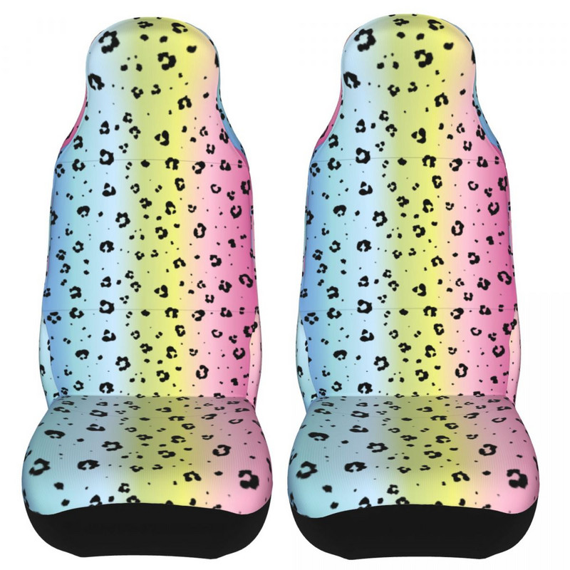 Purple Leopard Print Universalus automobilio sėdynės užvalkalas, skirtas visureigiui Leo gradient kailio automobilio sėdynės apsaugos užvalkalai Fiber Fishing