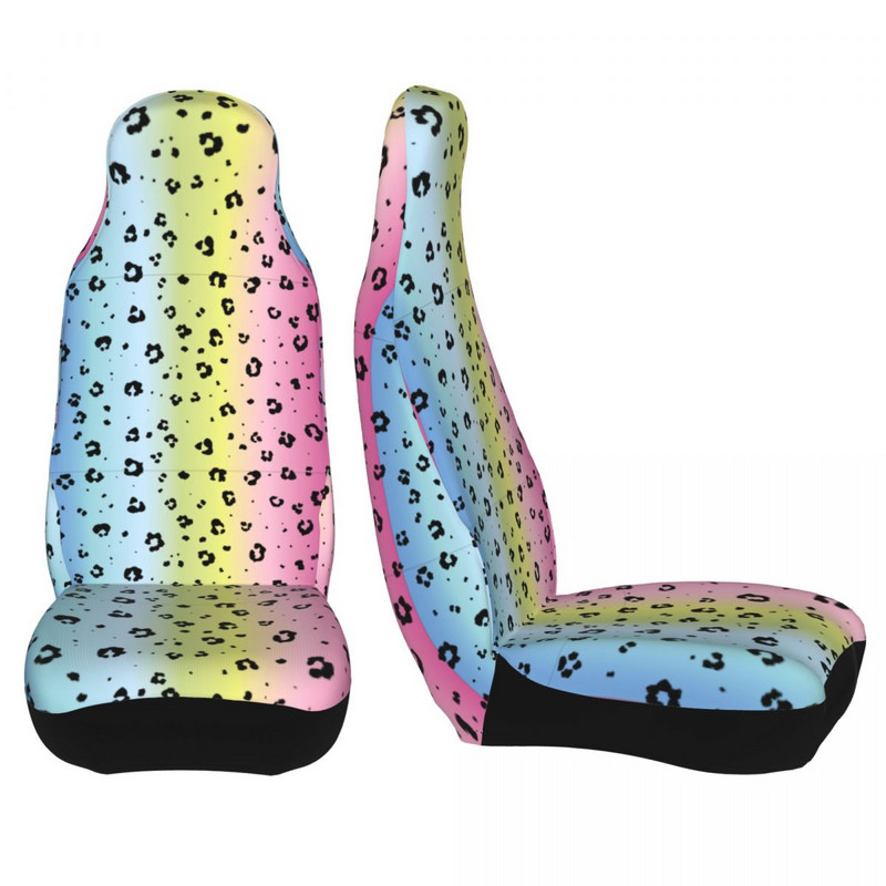 Purple Leopard Print Universalus automobilio sėdynės užvalkalas, skirtas visureigiui Leo gradient kailio automobilio sėdynės apsaugos užvalkalai Fiber Fishing