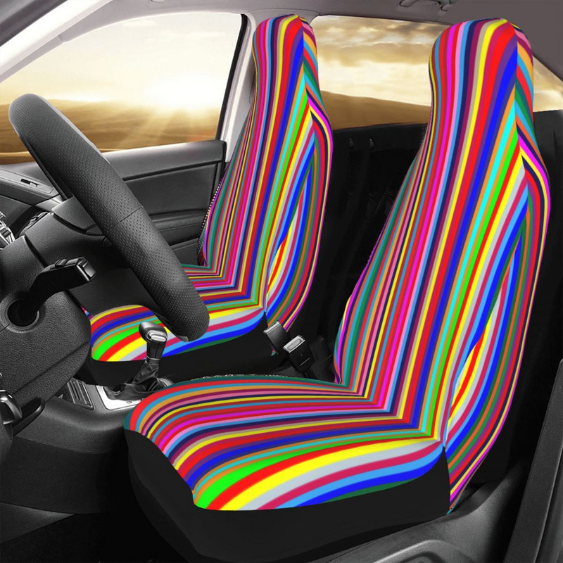 Stripes Kelių spalvų raštas Universalus automobilio sėdynės užvalkalas Auto salonas visų tipų modeliams Spalvingi automobilių sėdynių užvalkalai poliesteris