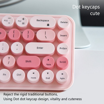 2.4GHz 68Keys безжична клавиатура за пишеща машина с 3 DPI мишка за настолен лаптоп