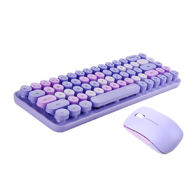 Tastatură fără fir pentru mașină de scris, 2,4 GHz, 68 taste, cu mouse de 3 DPI pentru laptop, desktop