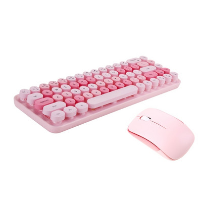 Tastatură fără fir pentru mașină de scris, 2,4 GHz, 68 taste, cu mouse de 3 DPI pentru laptop, desktop