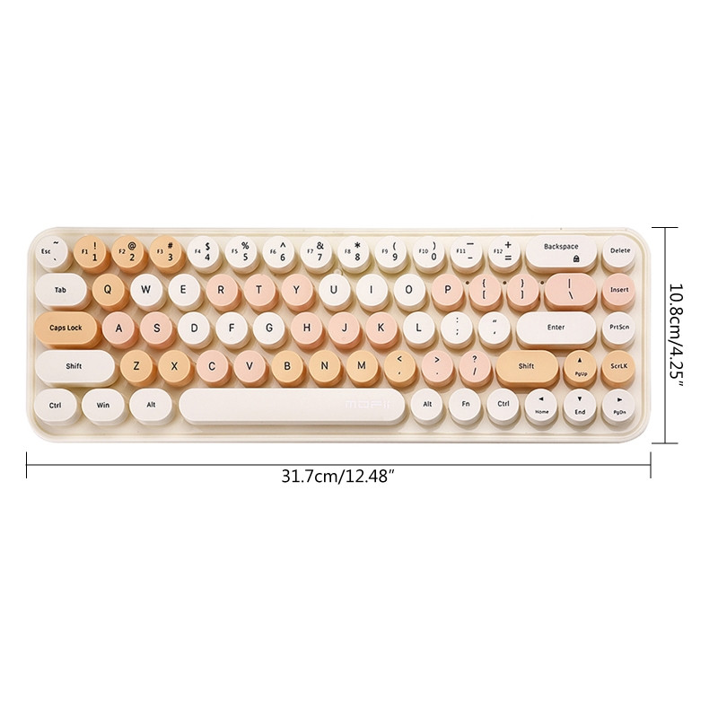 Tastatură fără fir pentru mașină de scris, 2,4 GHz, 68 taste, cu mouse de 3 DPI pentru laptop, desktop