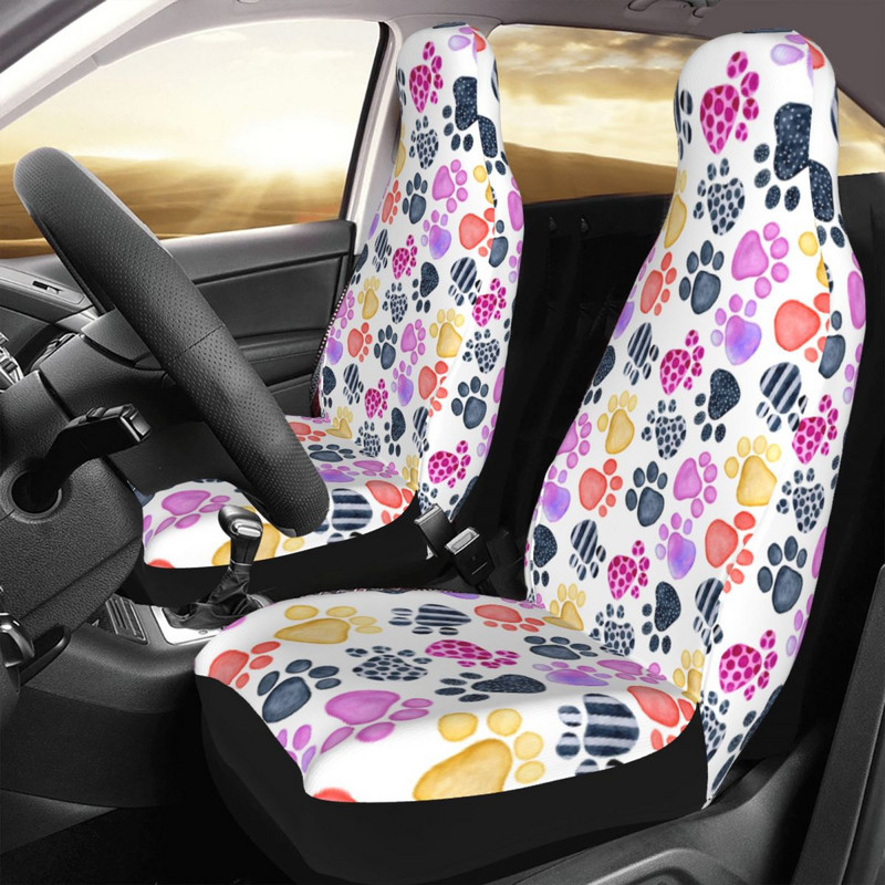 Cat Paw Animal Foot Prints Universalus automobilio sėdynės užvalkalas daugeliui automobilių Travel Leopard automobilių sėdynių apsaugos užvalkalai Audinių medžioklė