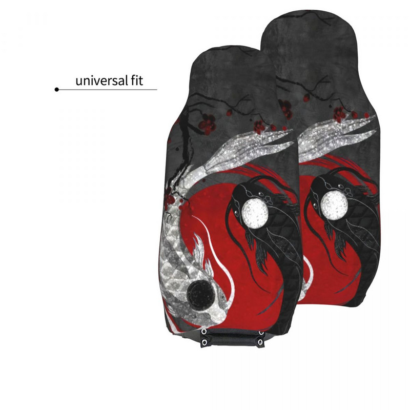 Ying Yang Fish Universal κάλυμμα καθισμάτων αυτοκινήτου Auto εσωτερικό Κατάλληλο για όλα τα είδη μοντέλων Καλύμματα καθισμάτων αυτοκινήτου Πολυεστερικό ψάρεμα