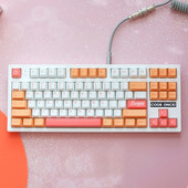 141 klavišai GMK Peaches n Cream Keycops Cherry Profile PBT Dye Sublimation Mechanical Keyboard Key Claud for MX Switch
