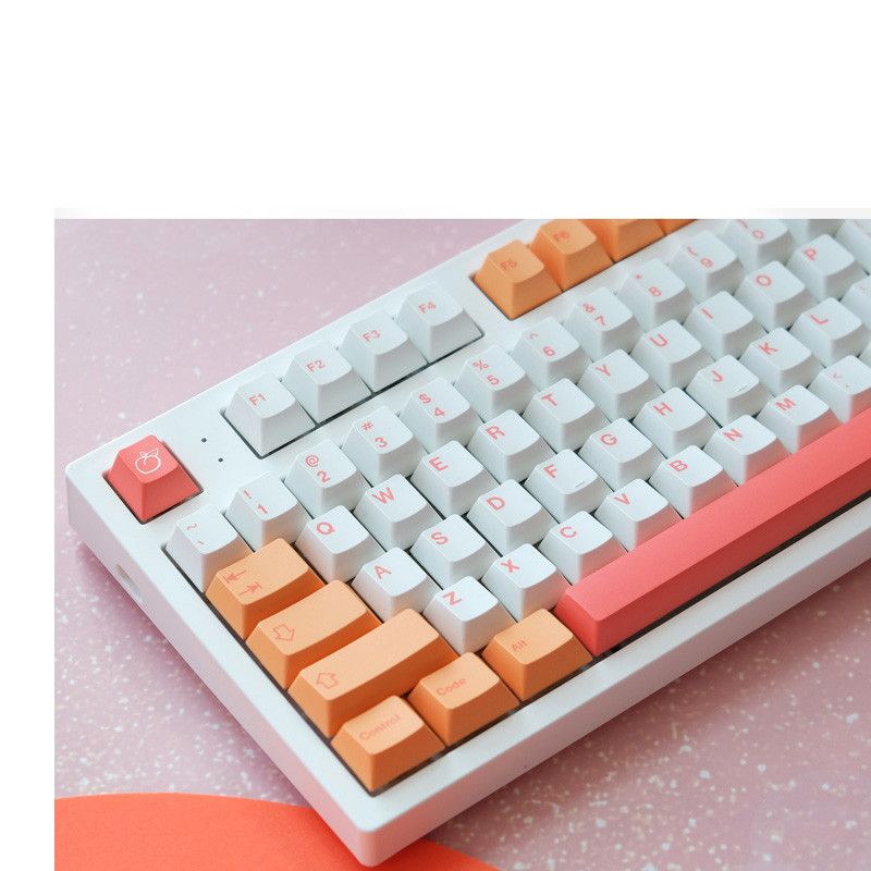 141 klavišai GMK Peaches n Cream Keycops Cherry Profile PBT Dye Sublimation Mechanical Keyboard Key Claud for MX Switch