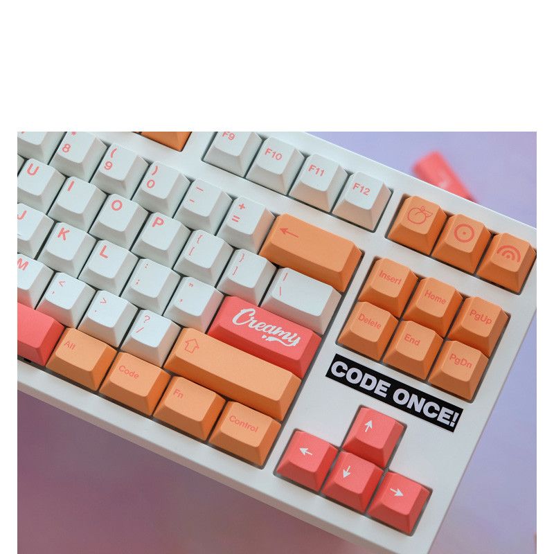 141 klavišai GMK Peaches n Cream Keycops Cherry Profile PBT Dye Sublimation Mechanical Keyboard Key Claud for MX Switch