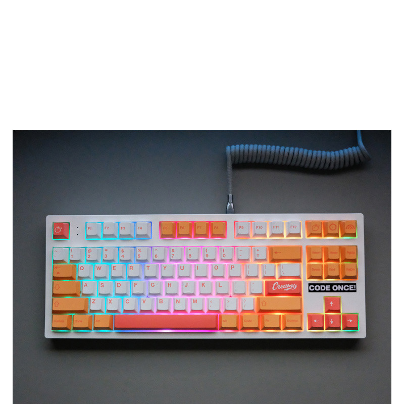 141 klavišai GMK Peaches n Cream Keycops Cherry Profile PBT Dye Sublimation Mechanical Keyboard Key Claud for MX Switch