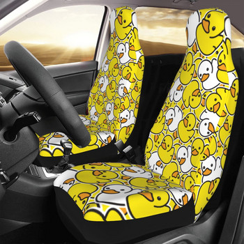 Ducky Cartoon Duck Rubber Pattern Универсален калъф за столче за кола Four Seasons Travel Auto Seat Cover Плат Автомобилни аксесоари