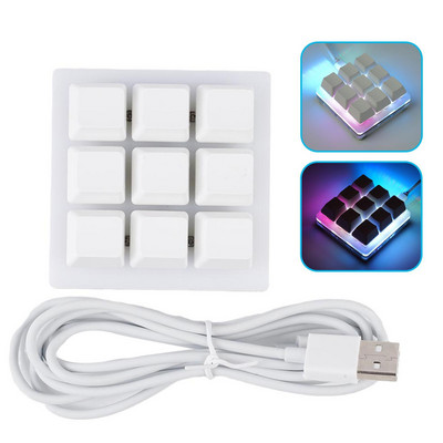 „Pasidaryk pats“ 9 klavišų tinkinta USB mini klaviatūra RGB programuojama makro klaviatūra žaidėjų klaviatūra žaidimų piešimo mechaninė klaviatūra