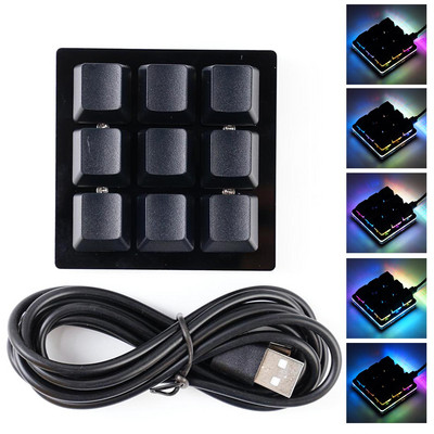 DIY 9tipki Prilagođena USB mini tipkovnica RGB programabilna makro tipkovnica Tipkovnica za igrače Mehanička tipkovnica za crtanje