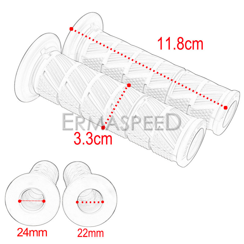 Mâner universal pentru mâner pentru motocicletă, 7/8" 22mm, mâner de accelerație din cauciuc antiderapant pentru motociclete, motocross, scuter electric pentru bicicletă electrică de teren