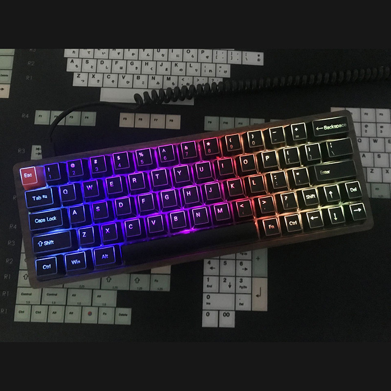 YMDK ABS ANSI ISO külgvalgustusega pealtvalgustusega 1,5 mm paksune läbikumav klahvikork YMD75 KBD75 Keycool 84 KBD67 XD64 GK64 jaoks (ainult võtmekork)