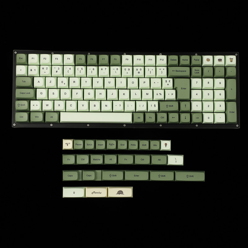 Matcha ZDA Profile Dye Sub PBT Keycap XDA V2 Γερμανική Γαλλική Ισπανία Κλειδιά ISO