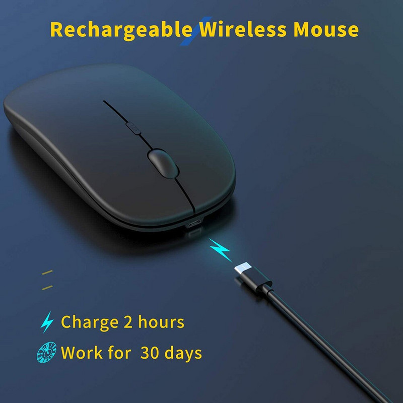 Mouse pentru jocuri fără fir reîncărcabil, portabil, ergonomic, silențios și magic, potrivit pentru computere portabile, tablete, iPad-uri, telefoane