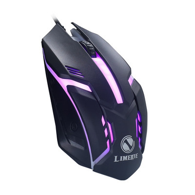 Limei S1 Sport LED Luminos cu iluminare din spate LMouse cu fir USB cu fir pentru desktop, laptop, birou și player de jocuri