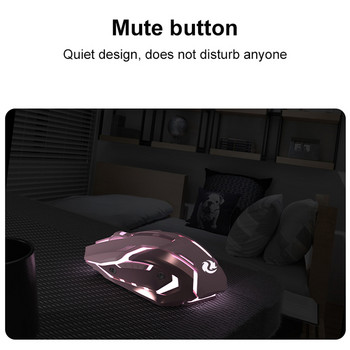 Ποντίκι παιχνιδιών Επαναφορτιζόμενο ποντίκι 2,4 GW Wireless Bluetooth Mouse Mute Εργονομικό ποντίκι για φορητό υπολογιστή υπολογιστή Ποντίκια με οπίσθιο φωτισμό LED για IOS Android