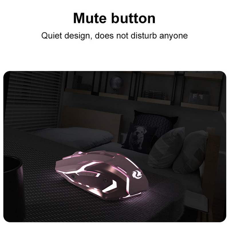 Gaming miš punjivi 2.4G bežični Bluetooth miš Mute Ergonomski miš za računalo Laptop Miševi s LED pozadinskim osvjetljenjem za IOS Android