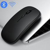 Mouse fără fir Bluetooth 5.0 pentru tabletă, laptop, mini șoareci ultra subțiri fără fir, reîncărcare, buton de mut de 2,4 GHz