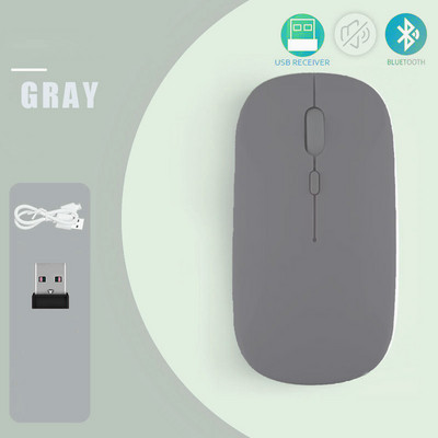Mouse fără fir Bluetooth 5.0 pentru tabletă, laptop, mini șoareci ultra subțiri fără fir, reîncărcare, buton de mut de 2,4 GHz