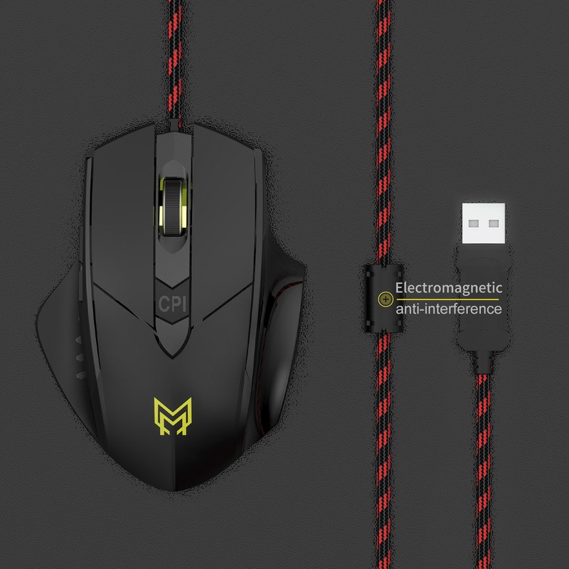 USB juhtmega mänguhiir Ergonoomiline 3200DPI reguleeritav 6 nupuga LED-optilised professionaalsed arvutihiired arvuti sülearvutihiire mängijale