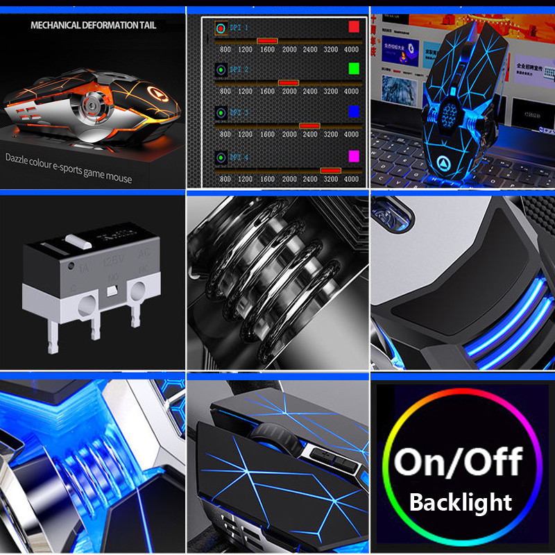 Professionaalne USB juhtmega mänguhiir 6 nupuga 3200 DPI LED optiline arvutihiir Mäng Hiired vaikne hiir arvuti sülearvuti mängijale