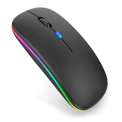 Bluetooth bezvadu pele ar USB uzlādējamu RGB peli datoram klēpjdatoram Macbook spēļu pele Gamer 2.4GHz 1600DPI