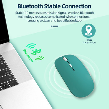 Mute Bluetooth мишка за iPad Samsung Huawei Android Windows Tablet ултратънка зелена синя розова безжична мишка за игри Компютърен компютър