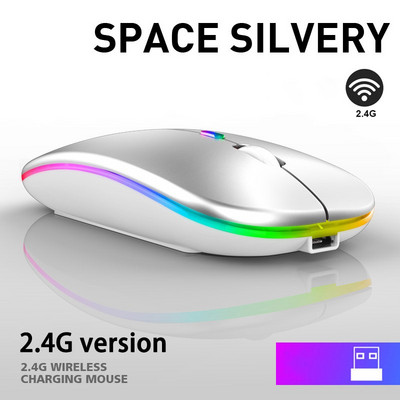 Bežični miš 2.4G Bluetooth miševi za Macbook Samsung prijenosno računalo Tihi ergonomski punjivi miševi s LED pozadinskim osvjetljenjem USB miševi