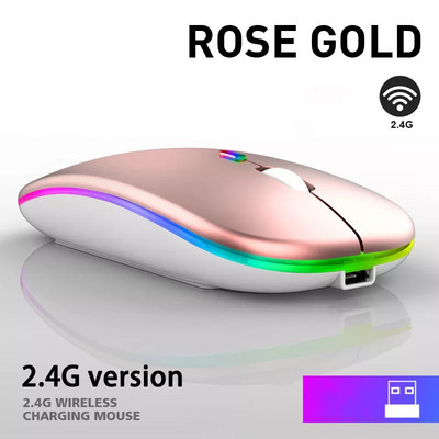 Bežični miš 2.4G Bluetooth miševi za Macbook Samsung prijenosno računalo Tihi ergonomski punjivi miševi s LED pozadinskim osvjetljenjem USB miševi