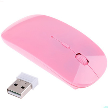 Ασύρματο ποντίκι 1600 DPI USB Οπτικό ποντίκι υπολογιστή 2.4G Δέκτης Εξαιρετικά λεπτά ποντίκια για φορητούς υπολογιστές Xiaomi Ect MAC Sanxing