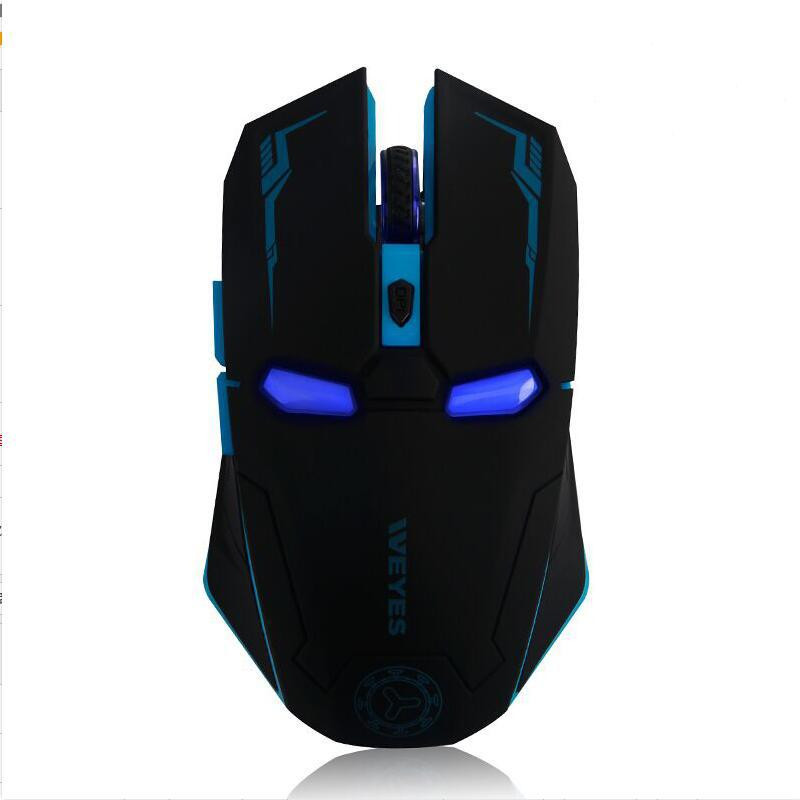 raton gaming inalambrico juhtmevaba mänguhiir USB 2.4G LED USB hiired sülearvutile Iron Man Mute Mouse arvutitarvikud