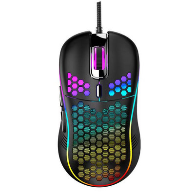 USB vezetékes könnyű játék egér RGB háttérvilágítású egér 6 gombbal 7200 DPI méhsejt héjú egér PC laptophoz USB Wi