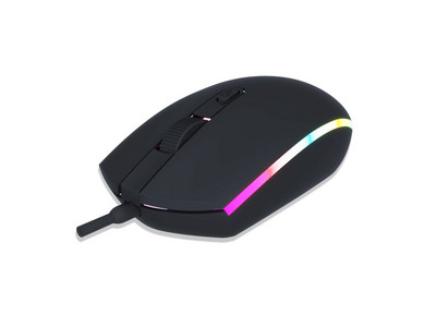 Mouse silențios cu fir pentru jocuri Mouse de birou 2400 DPI cu lumină de respirație RGB pentru PC, laptop, notebook, joc