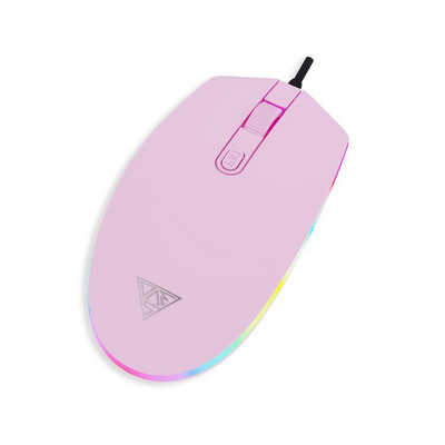 Mouse silențios cu fir pentru jocuri Mouse de birou 2400 DPI cu lumină de respirație RGB pentru PC, laptop, notebook, joc